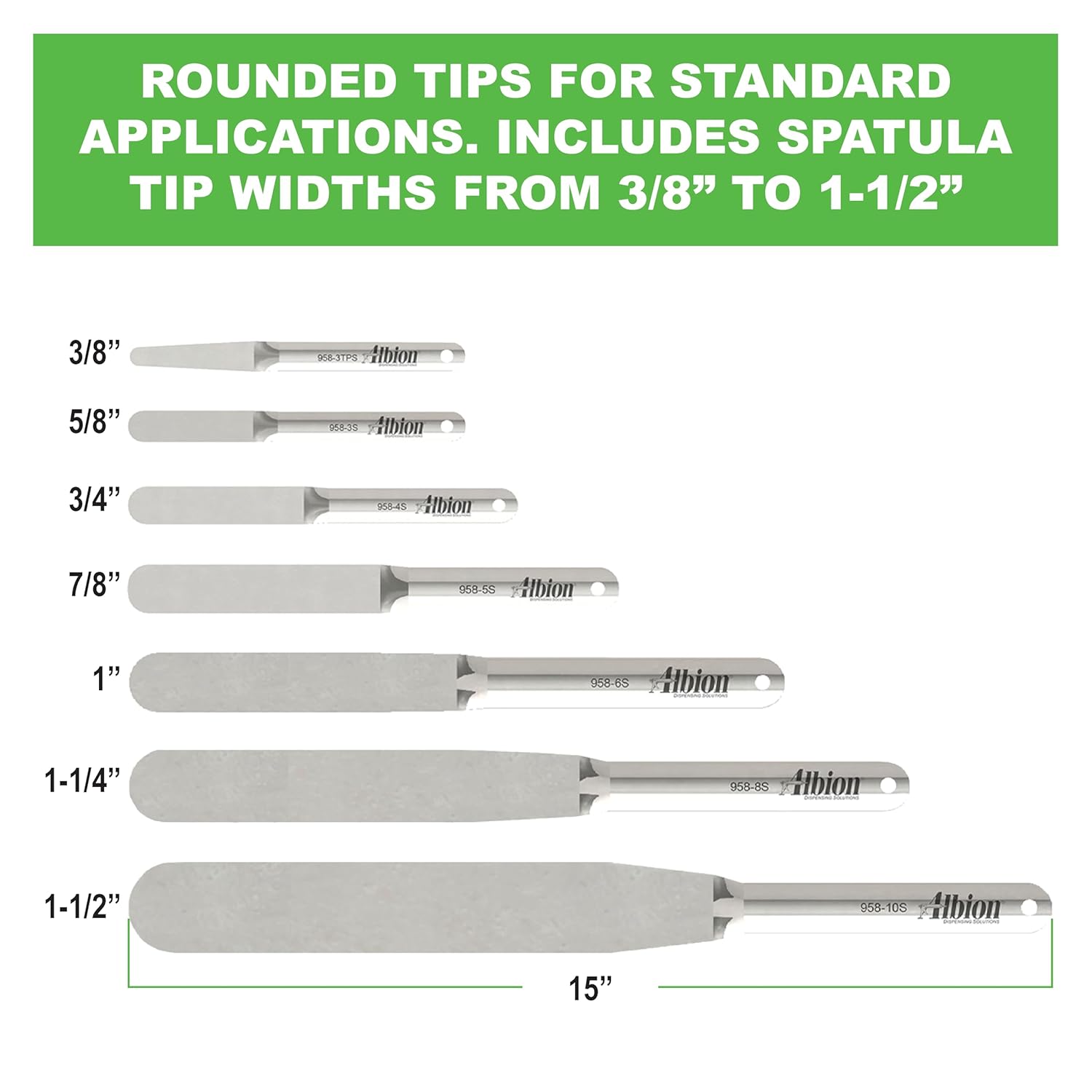 Albion Engineering Original 958-G01 Streamline Flexible Caulk Spatula 7-Piece Set - Image 5