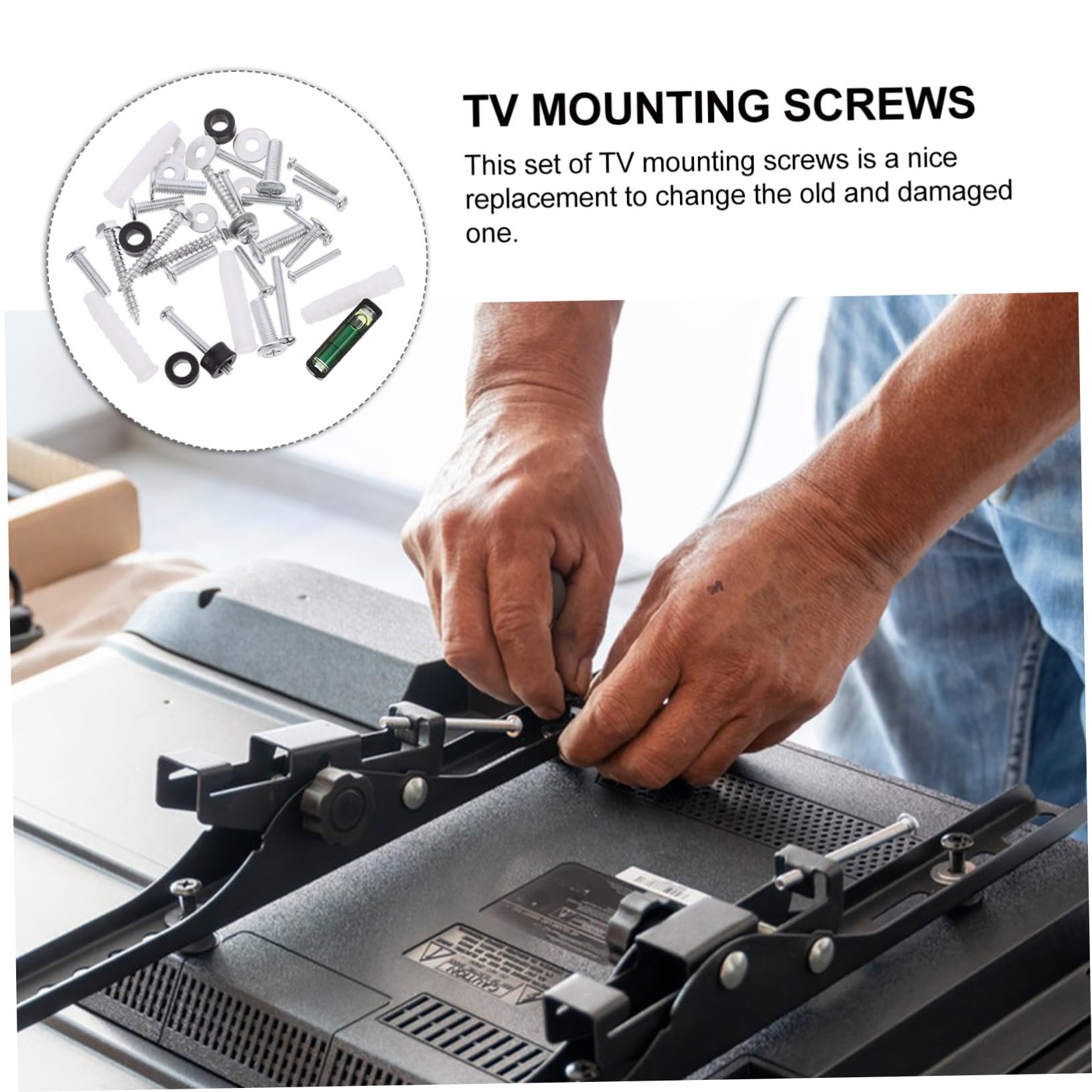 5 Set Di Viti Di Montaggio Per Supporto Tv Kit Di Fissaggio Per Montaggio Sottile Kit Di Montaggio A Parete Kit Di Montaggio Per Impieghi Gravosi Kit Di Viti Viti Materiali