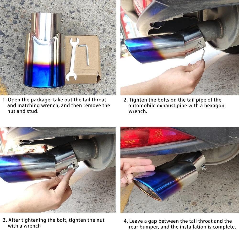 Spare Parts For Honda CR-V CRV 2017-2021 Auto Car Exhaust Rear Tail Pipe Tip Muffler Trim Stainless Steel Chrome Blue Parts(Bule)