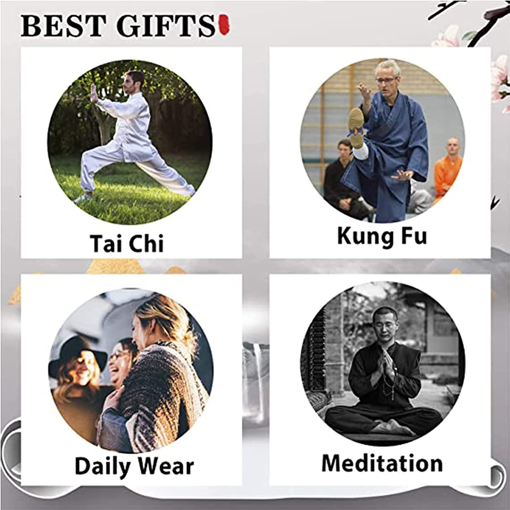 Tai Chi Anzug Freizeit Einfarbig Kampfkunst Anzug Unisex Baumwolle Leinen Kung Fu Uniform Traditionell Chinesisch Kostüm Meditation Qigong