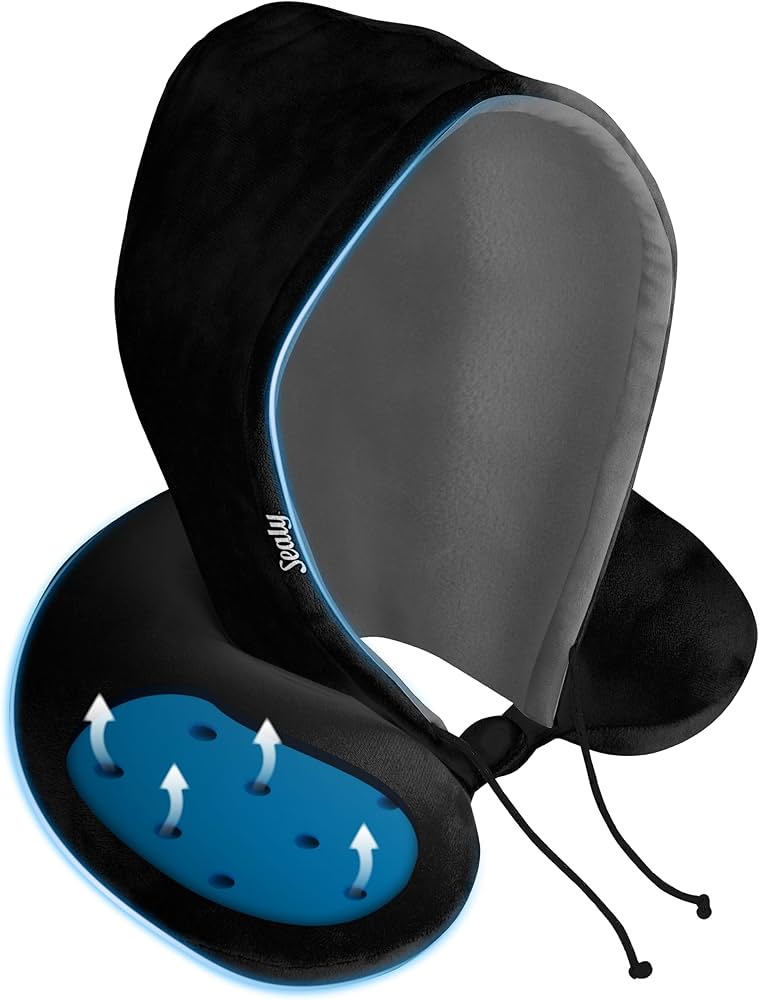Amazon.com: Sealy, Infused-Gel Hooded Travel Pillow with
