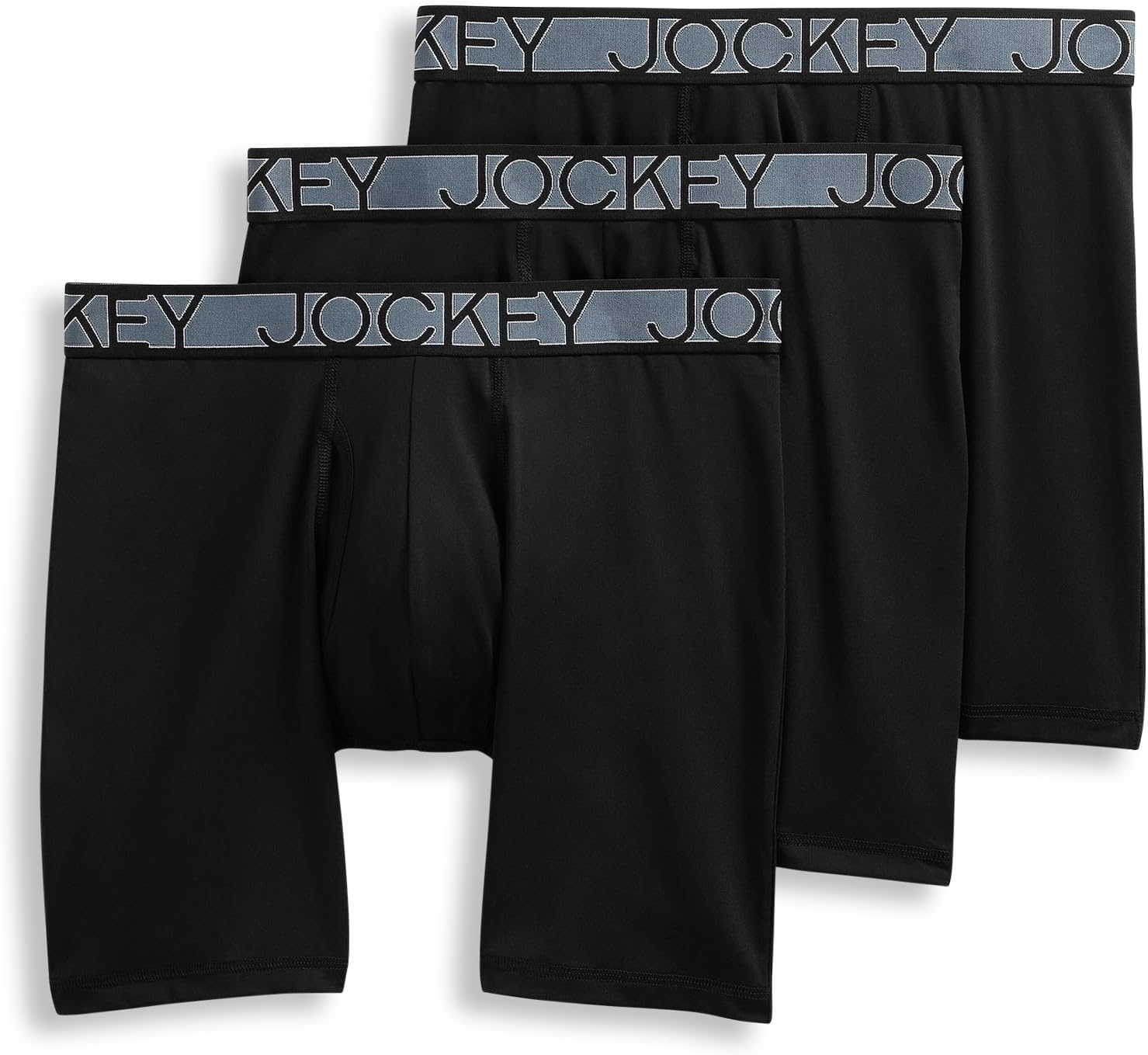 Men's Underwear Active Microfiber 9" Long Leg Boxer Brief - 3 Pack