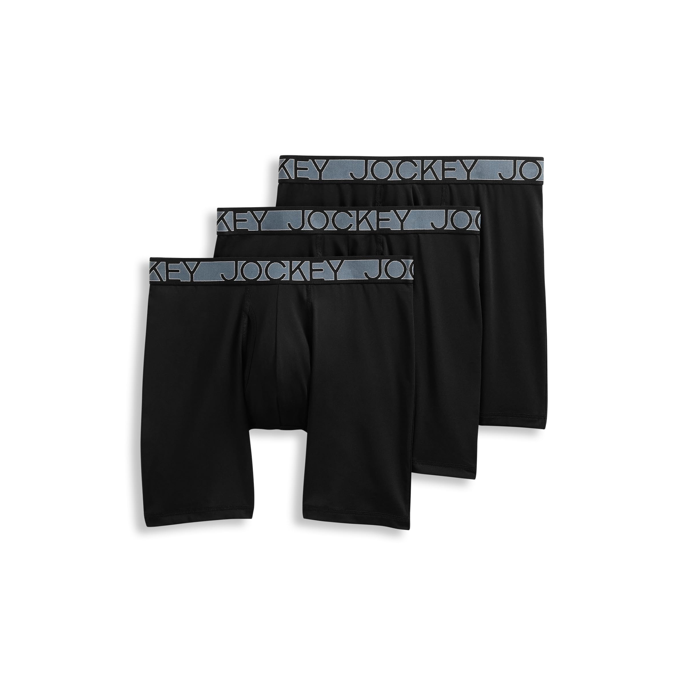 Jockey Men's Underwear Active Microfiber 9" Long Leg Boxer Brief - 3 Pack