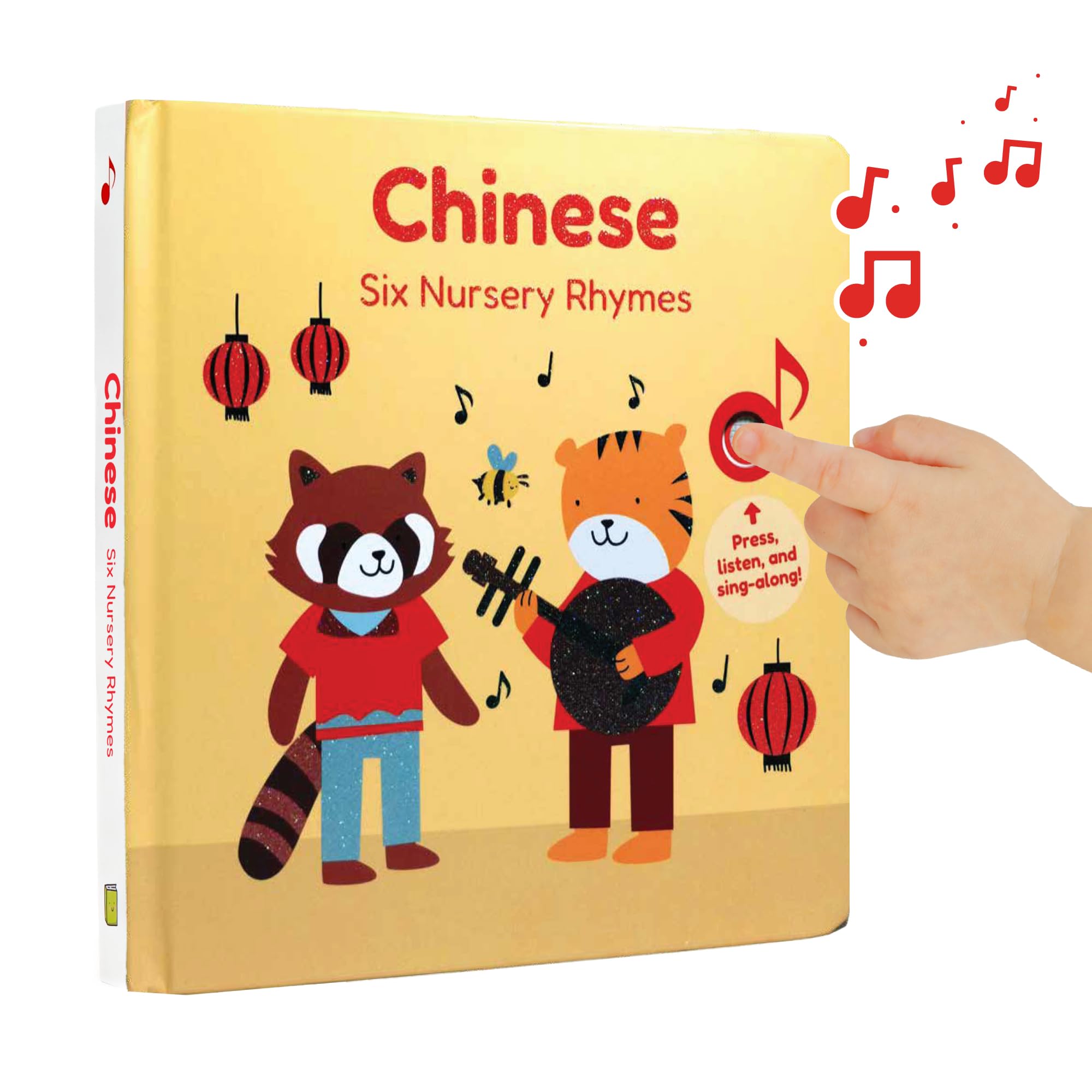 Cali's Books Chinese Nursery Rhymes Book - Sound Books for Toddlers 1-3. Chinese Baby Book - Music Toys for Bilingual Children with Lyrics & Translation