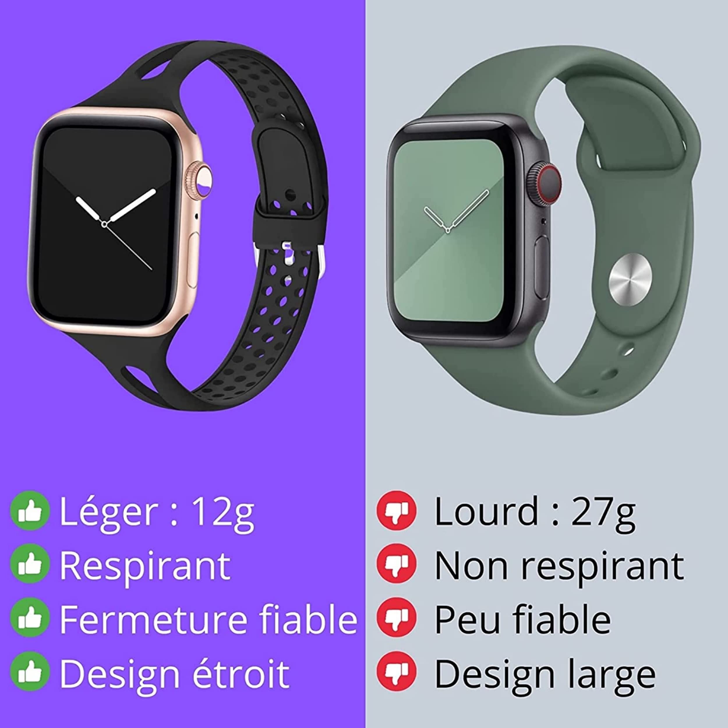 Watch band sport for apple watch (Purple) - Image 2