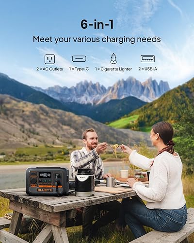 Miniatura 10 de BLUETTI Portable Power Station AC2A, 204Wh LiFePO4 Battery Backup w 2 300W (600W Power Lifting) AC Outlets, Recharge from 0-80% in 45 Min., Solar