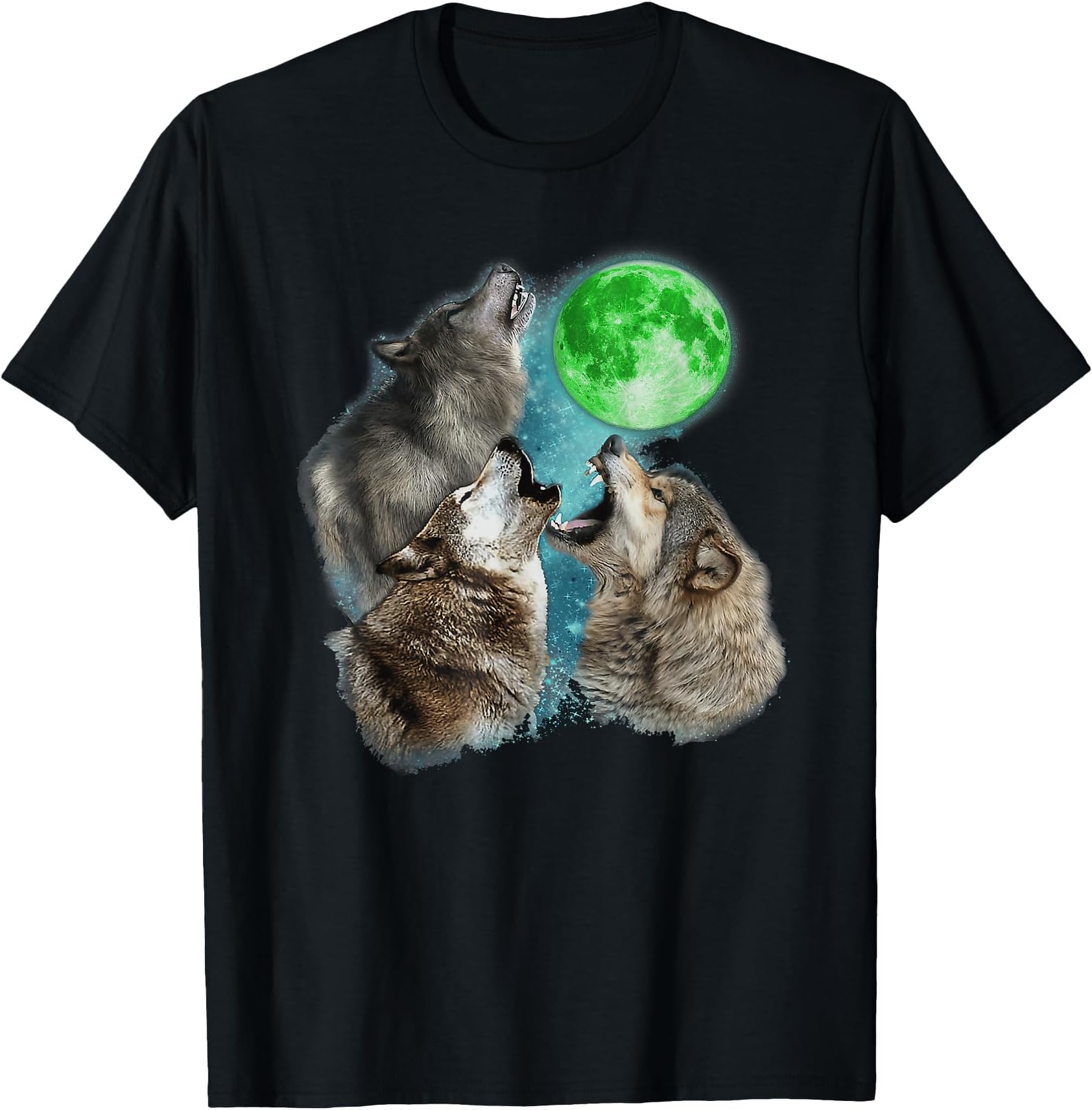 3 Wolfs Shirt| Moon Howling Wolf Funny Wolves For Men, Women T-Shirt