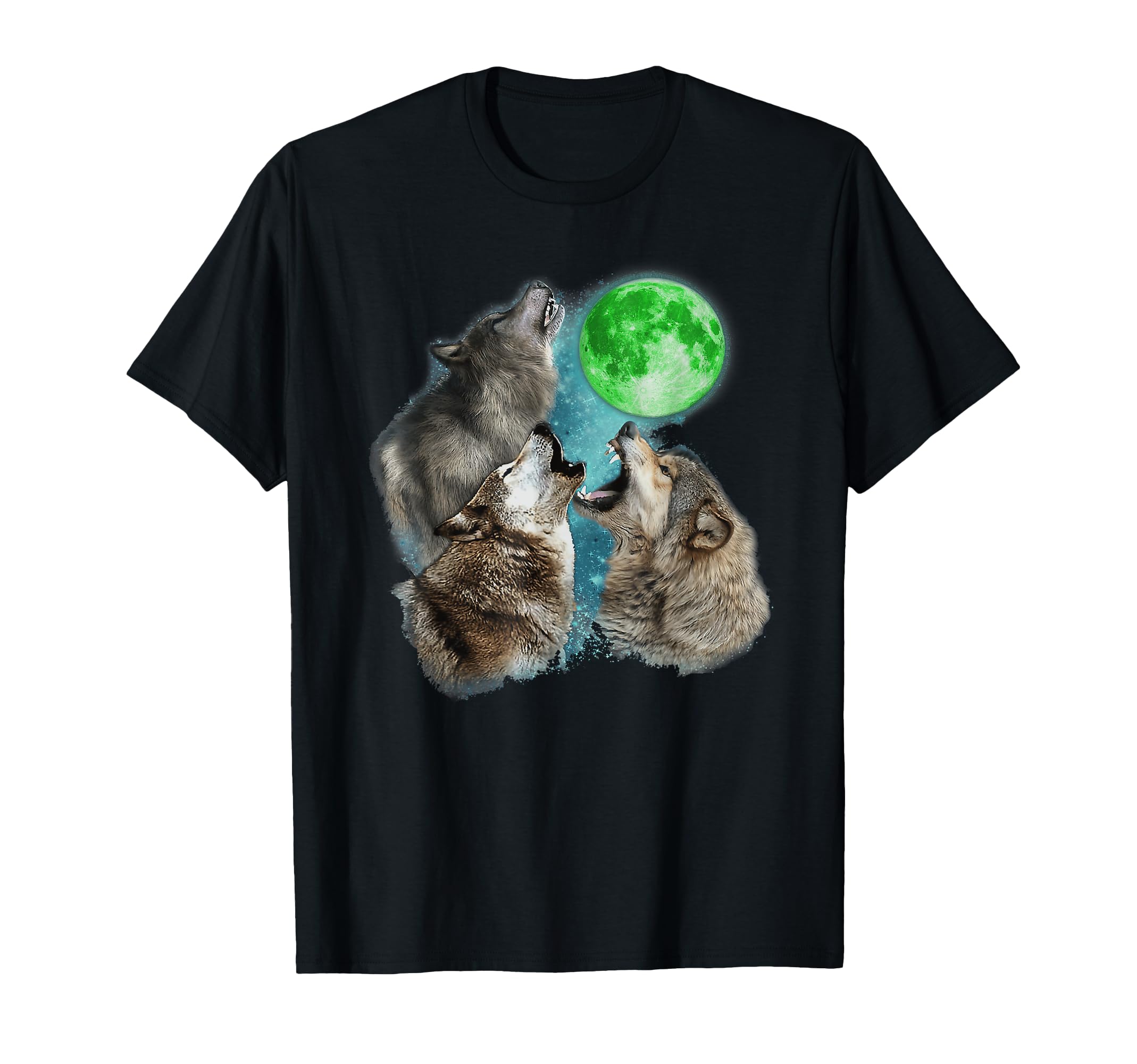 3 Wolfs Shirt| Moon Howling Wolf Funny Wolves For Men, Women T-Shirt