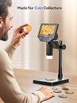 TOMLOV DM4W Microscope with Weighing Scale: 4.3" Digital Coin Microscope with Screen, Error Coin Magnifier with Lights, Weight Scale for Collectors, Jeweler,