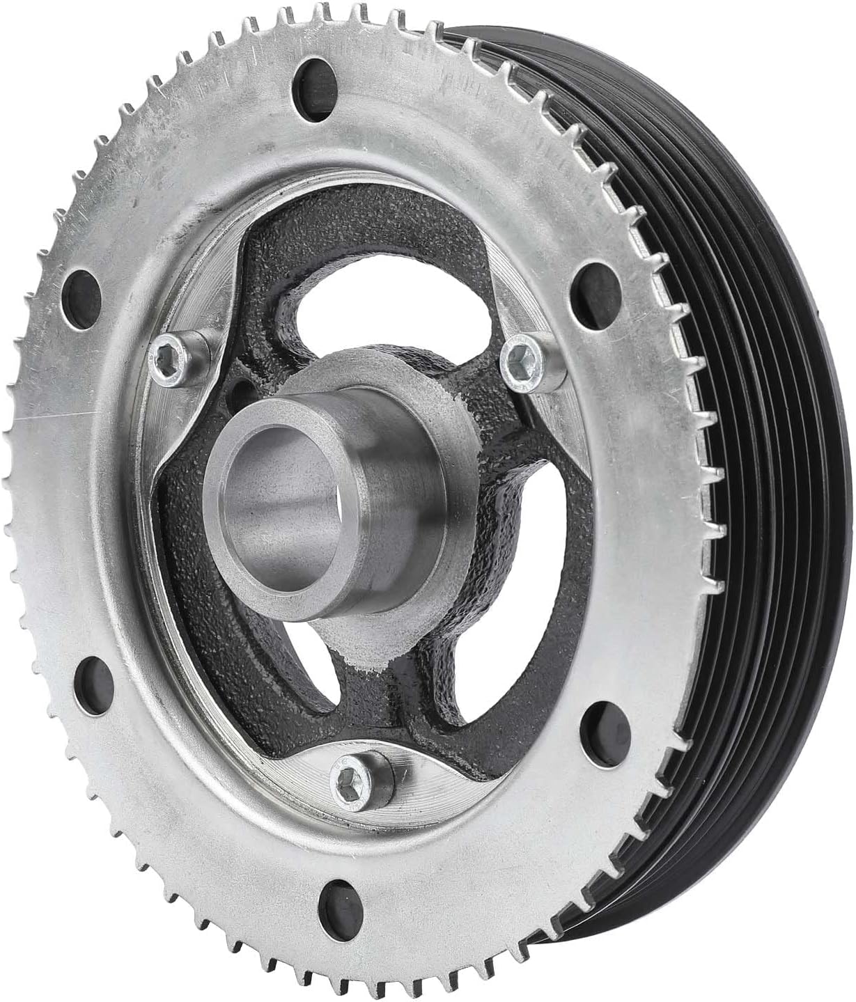 A-Premium Engine Harmonic Balancer Pulley Compatible with Ford and Lincoln Model - Escape/Explorer 13-24, Focus 13-18, Mustang 15-23, Fusion, Maverick, Bronco, MKC, MKT, MKZ, Corsair, Nautilus