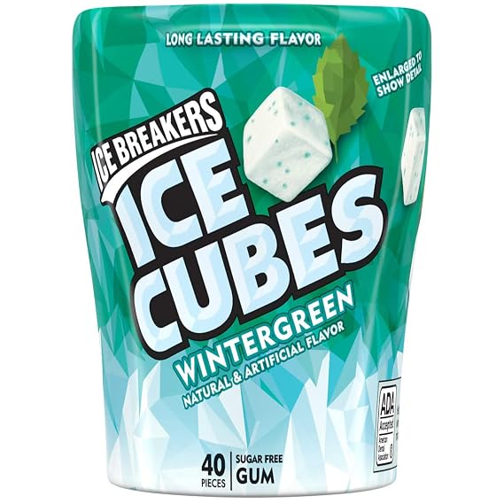 Ice Breakers Ice Cubes Sugar Free Gum with Xylitol, Bubble Breeze, 40 Count (Pack of 4)