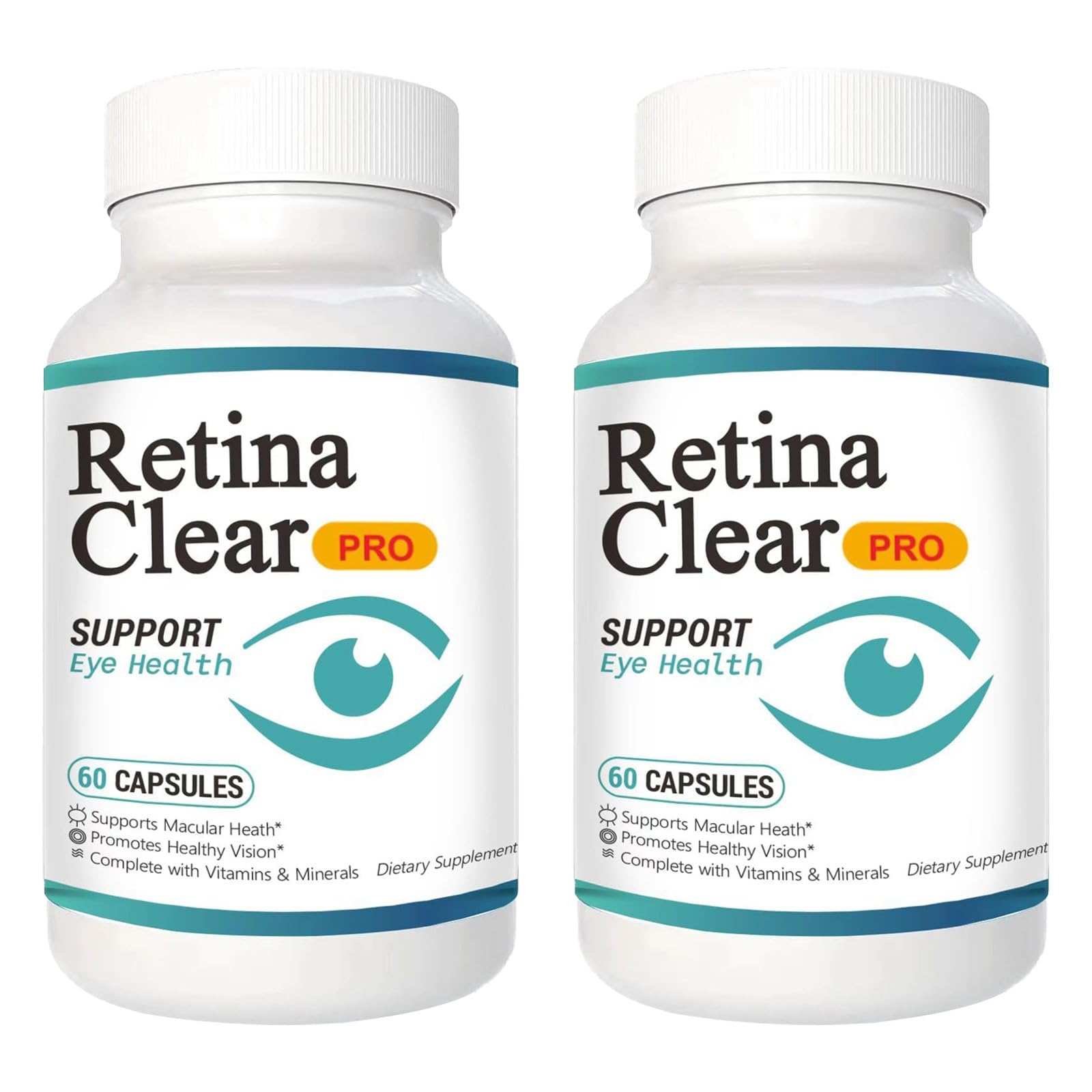 Vunexo Retina Clear Pro Eye Health Support Supplement, with Minerals and Vitamins, Lutein and Bilberry Extract Supports Visual Clarity, Eye Fatigue Relief & Focus（2PCS）