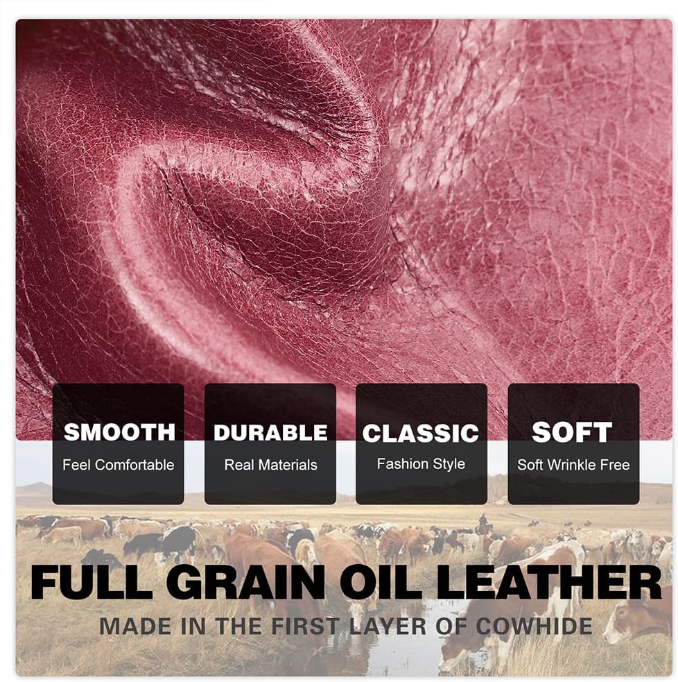 CONTACTS Full Grain Leather Kiss Lock Wallet for Women Kiss Clasp Coin Purse Vintage Bifold Card Holder Cute Small RFID Wallet (Pink) - Image 7