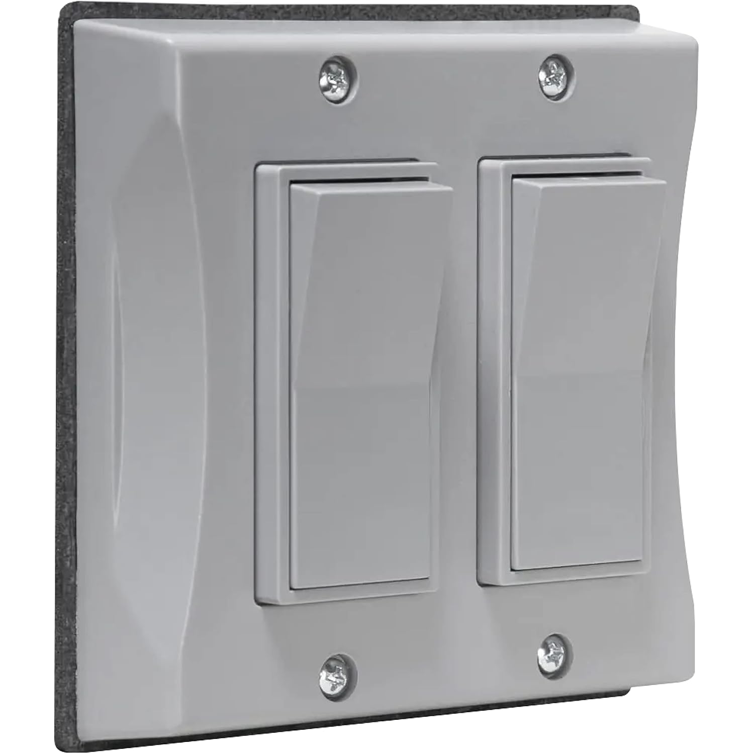 Hubbell 5127-0 2-Gang Weatherproof Cover, Vertical, Decorator, Gray, Shrink