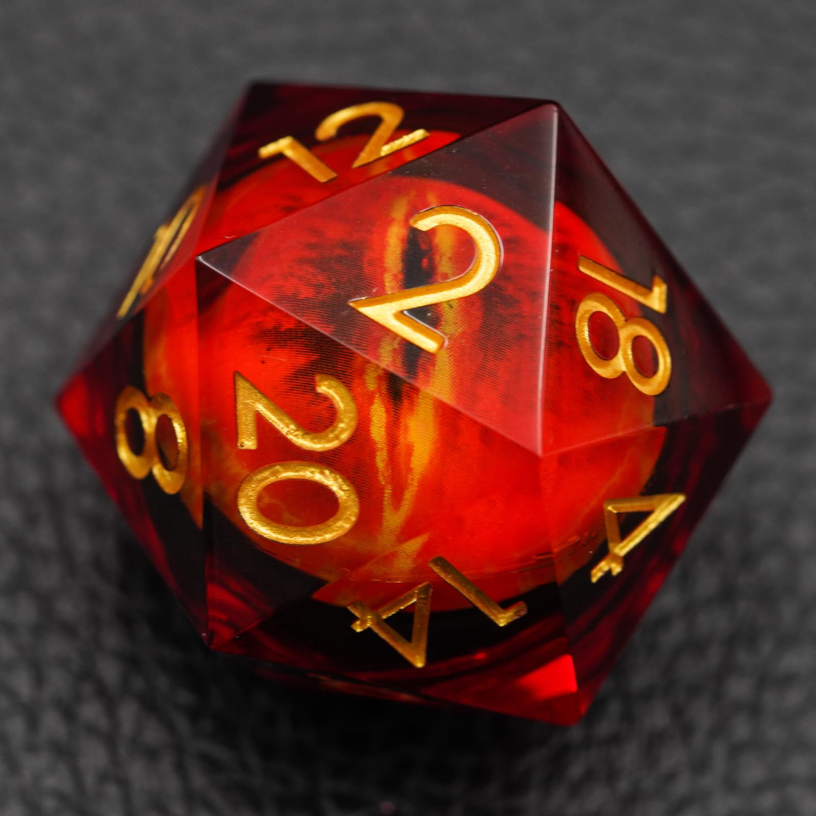 Dungeons and Dragons DND Dice D20, Moving Eyeball Liquid Core Dice Set D&D 33MM Oversized D20 Single Sharp Edge Resin dice with Gift Case, Polyhedral Dice for Role Playing Game