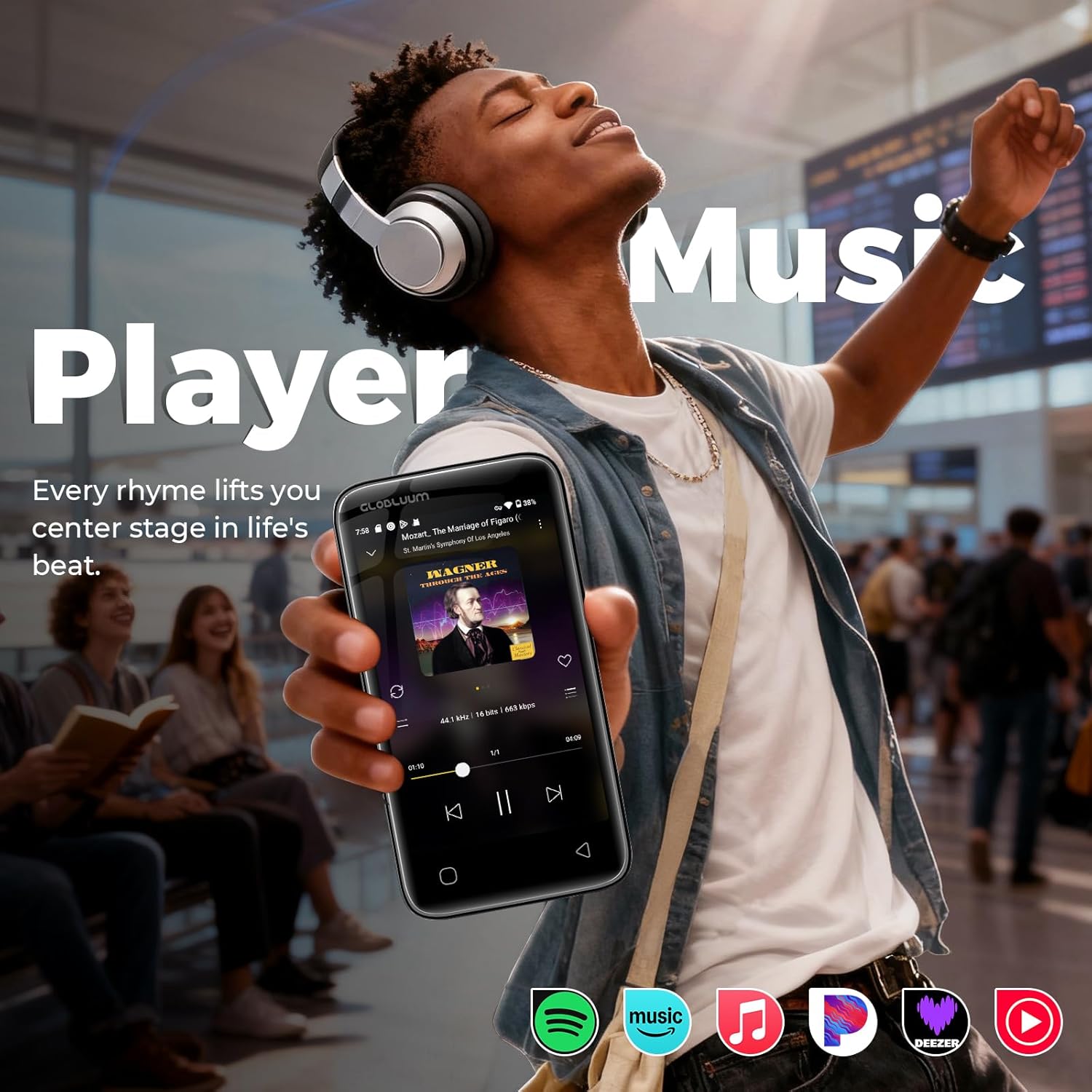 96GB MP3 Player with Bluetooth 5.0 and WiFi, Music Player with Spotify, Audible, Amazon Music, Pandora, Libby, Spotify Kids, 4" Touchscreen Android MP4 Player with HiFi Sound (Black) 3 71Pi3e9MEaL. AC SL1500