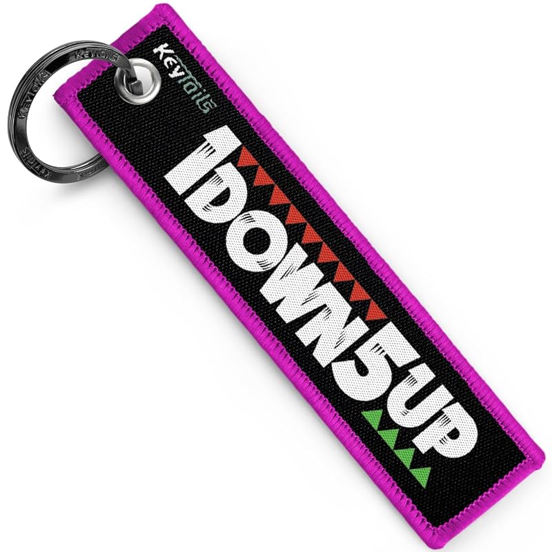 Chaveiro têxtil KEYTAILS para motocicleta, scooter, ATV e UTV, rosa, padrão de câmbio 1 Down 5 Up - Standard Shift, 1 unidade