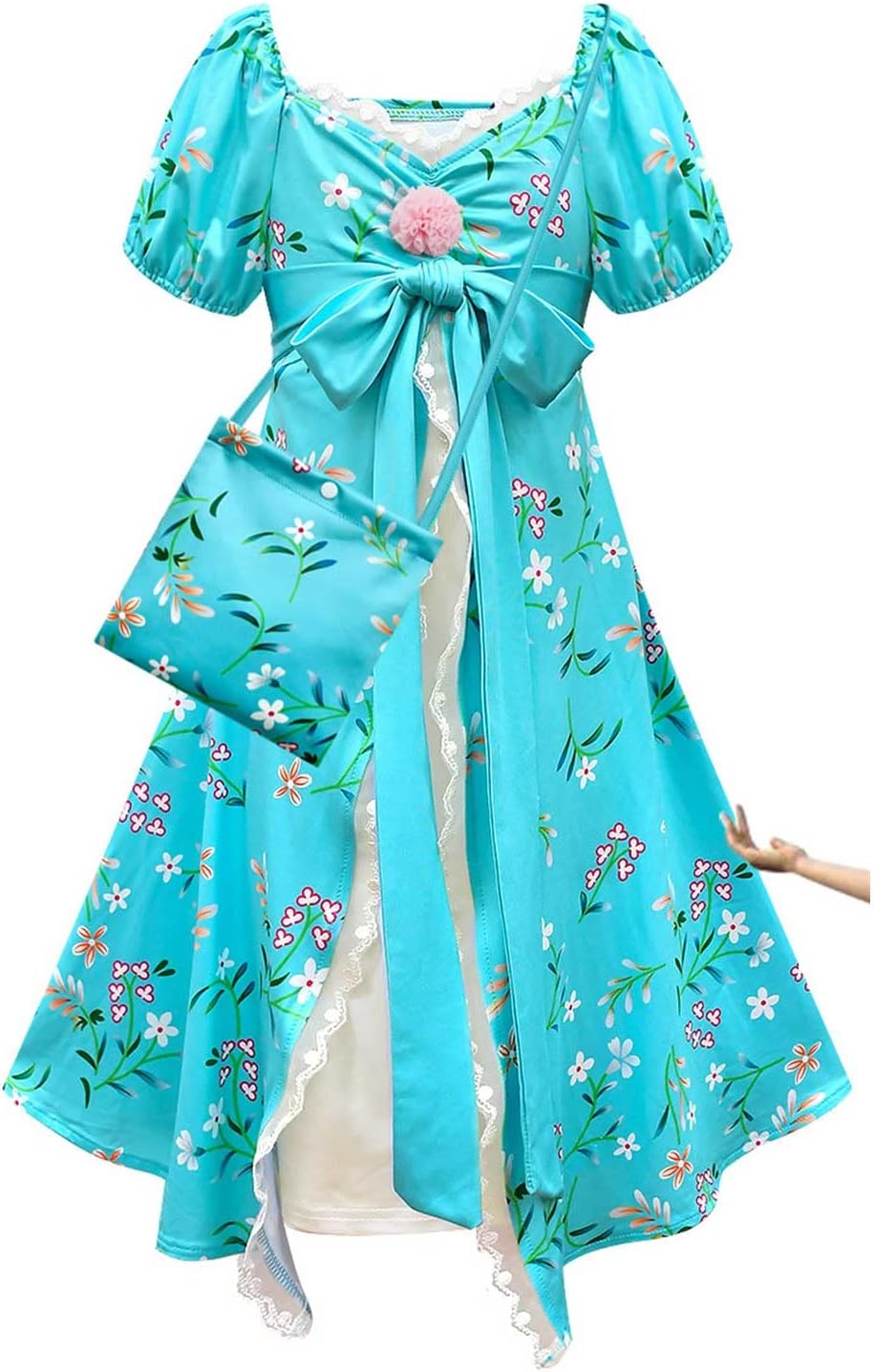 Seaehey Giselle Costume Ch-ild Giselle Dress Princess Giselle Costume Floral Skirt Puffed Sleeves Enchanted 2 Dress Aurora Princess Dress Musical Movie Halloween Carnival Costume