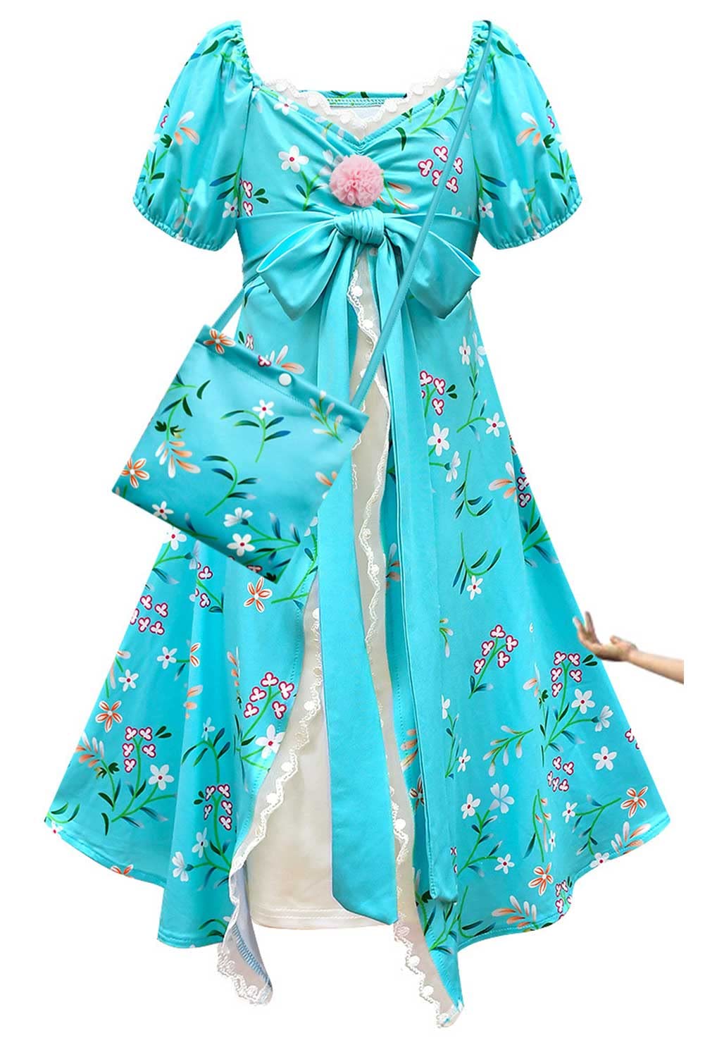 Seaehey Giselle Costume Ch-ild Giselle Dress Princess Giselle Costume Floral Skirt Puffed Sleeves Enchanted 2 Dress Aurora Princess Dress Musical Movie Halloween Carnival Costume