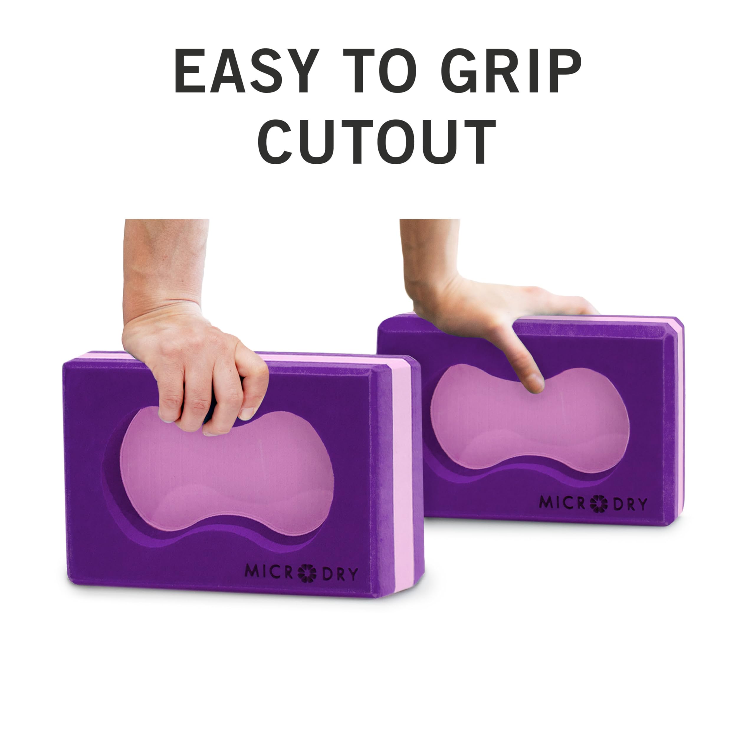 MicroDry Sure Grip Yoga-Block, Violett/Pink, 2 Stück