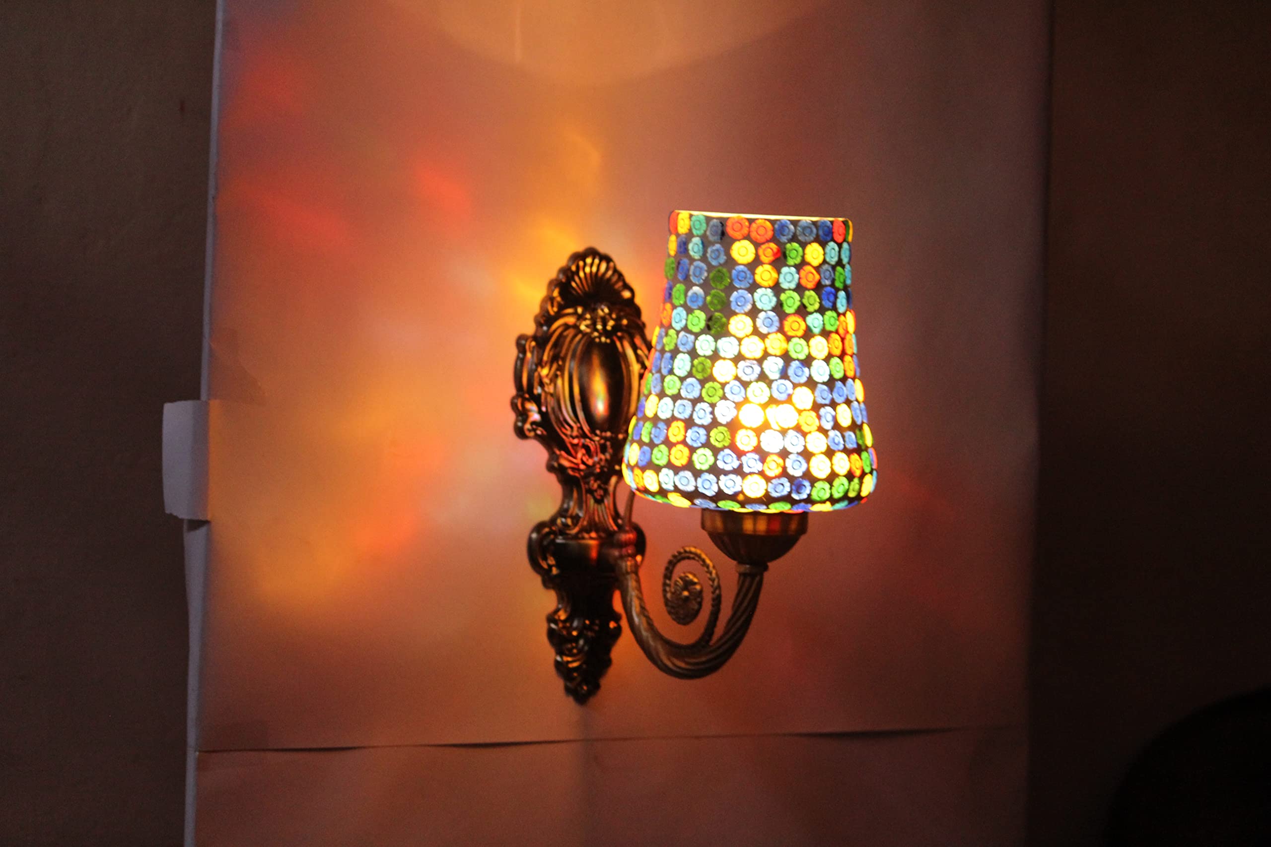 Modern Uplight Antique Bronze Wall Lamp Light with Attractive Glass Shade Set of 1 (Bulb Not Included)-image-43