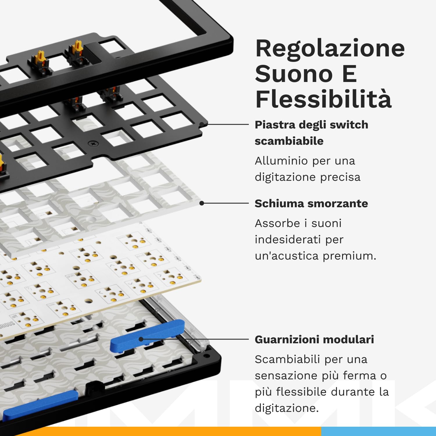GLORIOUS Gaming GMMK 3 PRO: Tastiera Meccanica Personalizzabile, TKL 75%, guarnizioni e scocca Alluminio modulari, Switch Hot Swap MX, Schiuma smorzante, Tasti Personalizzati, QWERTZ tedesco - Layout