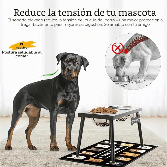 Foto 2 de 6 de ADENGL Soporte elevado de metal para perros grandes y medianos