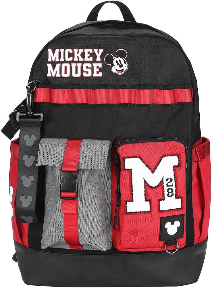 Bioworld Disney Mickey Mouse M 18.5" Adult Black & Red Backpack