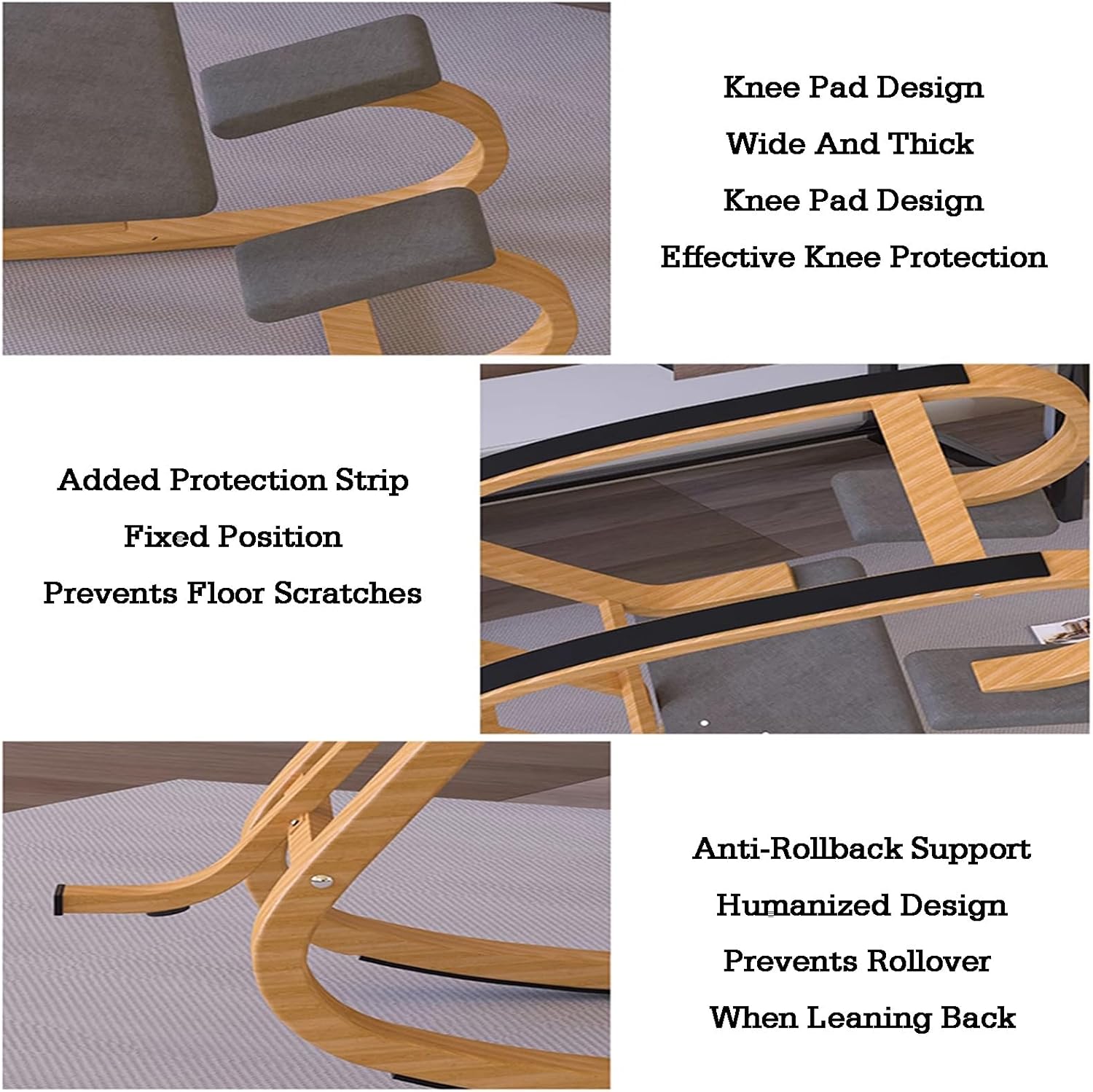 Kneeling Chair,Ergonomic Posture Chair,Kneeling Desk Chair with Soft Seat and Knee Pads,Improve Your Postures,for Home and Office(Color 2,Style 2)