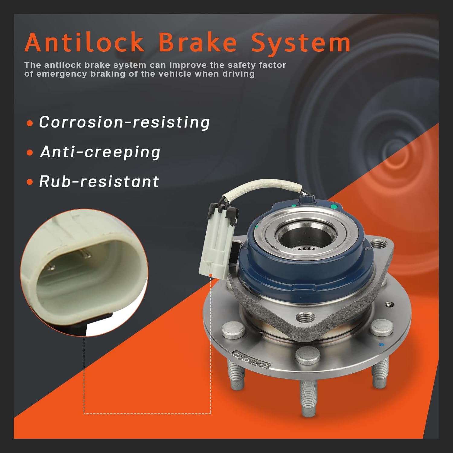 DRIVESTAR 513198 Front Wheel Hub & Bearing Assembly for Cadillac SRX 2004 05 06 07 08 09, AWD 4WD, 6 Lug w/ABS