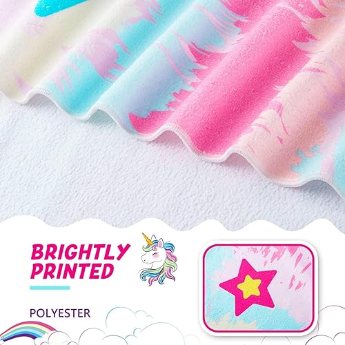 Miniatura 3 de WERNNSAI Toalla de Playa de Unicornio para Niñas - 30" x 60" Toallas de Natación de Unicornio Sin Arena para Niñas Baño Piscina Camping Viaje Toalla
