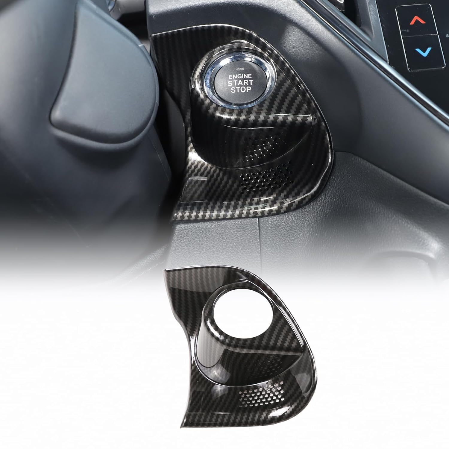 Car Engine Start Stop Button Cover Compatible with Subaru WRX 2022 2023, One-Key Button Cover Protection, Push to Start Button Ignition Protective Cover Accessories (Carbon Fiber Pattern)