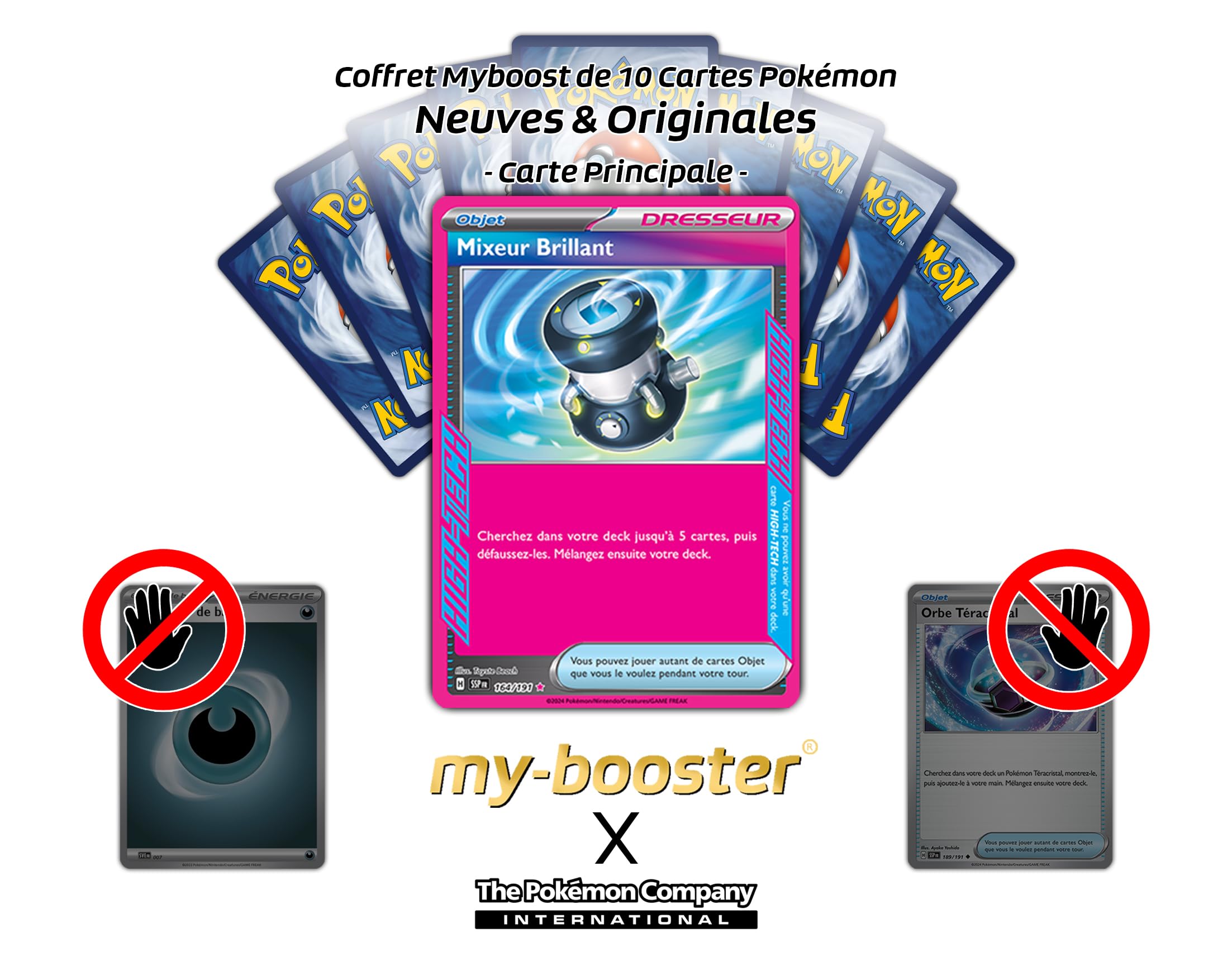 Bombe Deluxe 134/142 Dresseur High-Tech Holo - Myboost X Écarlate et Violet 7 Couronne Stellaire - Coffret de 10 Cartes Pokémon Françaises