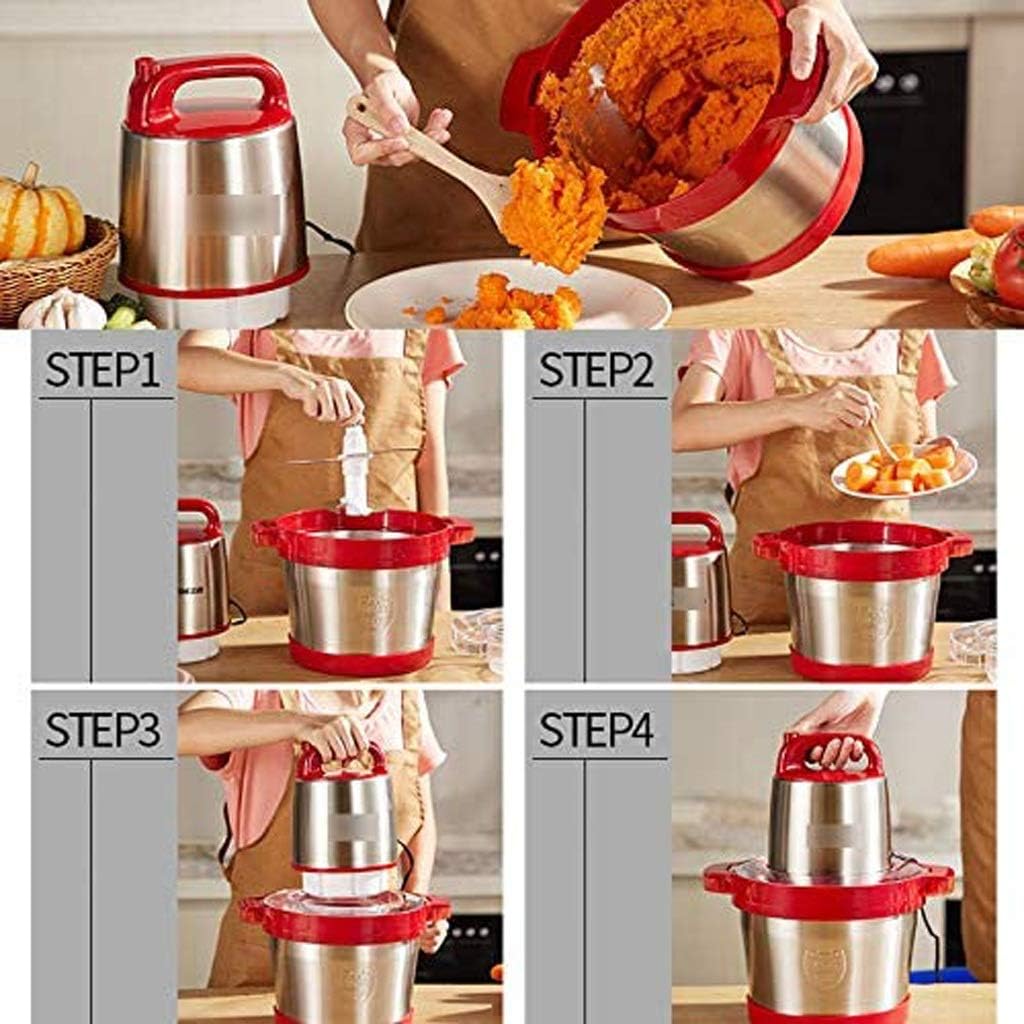 Electric Food Chopper,2 Speed Kitchen Meat Grinder Mincer for Fruit Cheese Nuts,6L Large Capacity, for Baby, Onion,Vegetables