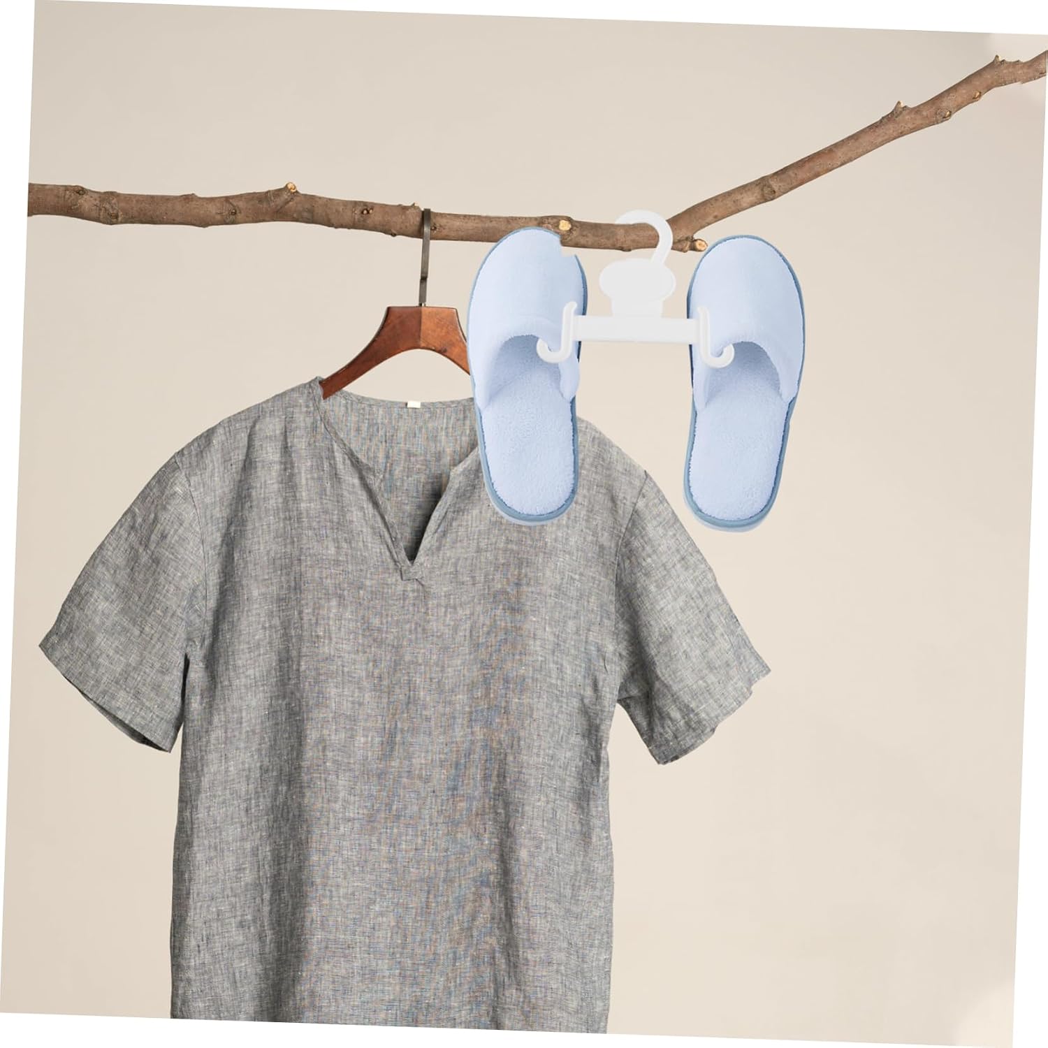 20pcs White Slipper Hangers Plastic Shoe Hooks for Home Storage
