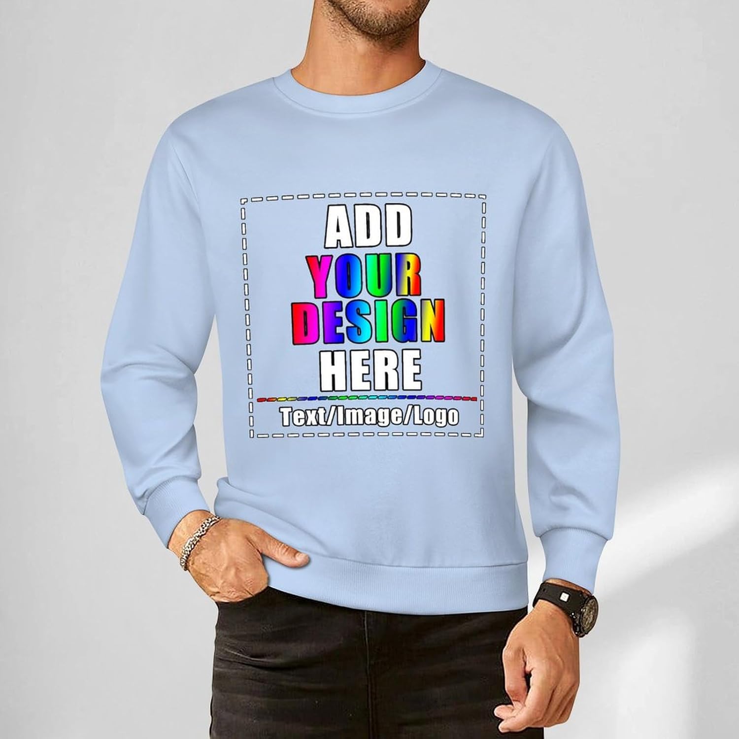 Custom Sweatshirt with Your Image Personalized Crewneck Sweatshirts Hoodie for Women Men Gift, Front & Back Printed - Image 2