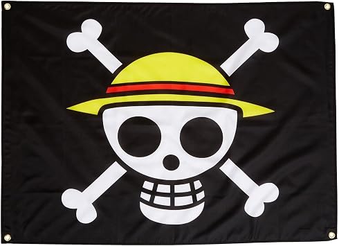 GE Animation GE-6468 One Piece Luffys Straw Hat Pirate Flag Multi-colored, 31"