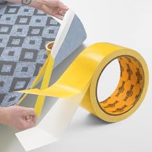 BIGTEETH Double Sided Carpet Tape Heavy Duty 50mm x 10m, Strong Rug Tape, Anti-Slip & Residue Free for Carpet, Area Rugs, Stair Treads, Wood Floors, Laminate, Vinyl, Tile
