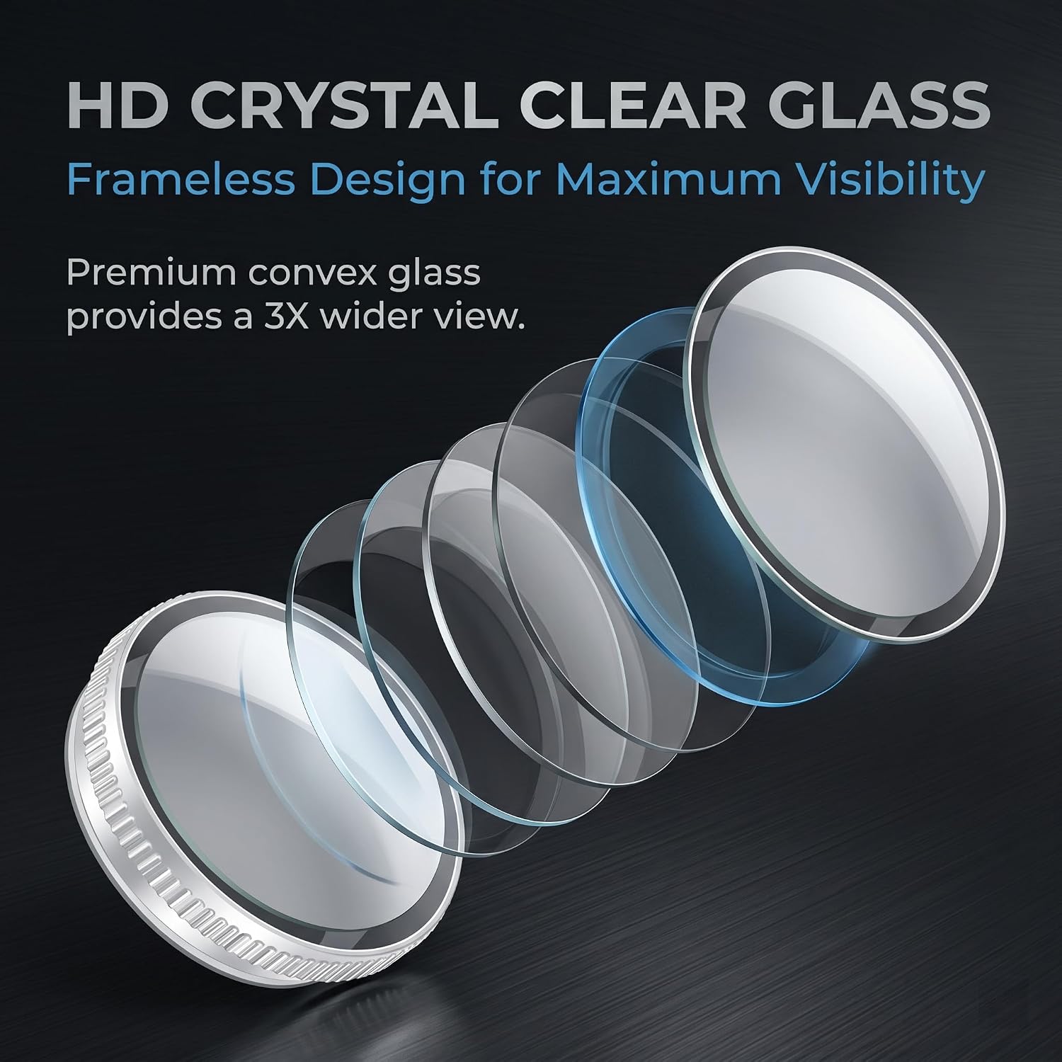 2 PCS Car Blind Spot Mirrors, Wide Angle HD Convex Rearview Mirror, Adjustable Round Glass & ABS Housing & Suction Cup, Reversing Auxiliary Accessory for Cars SUVs Trucks (Silver) image 4