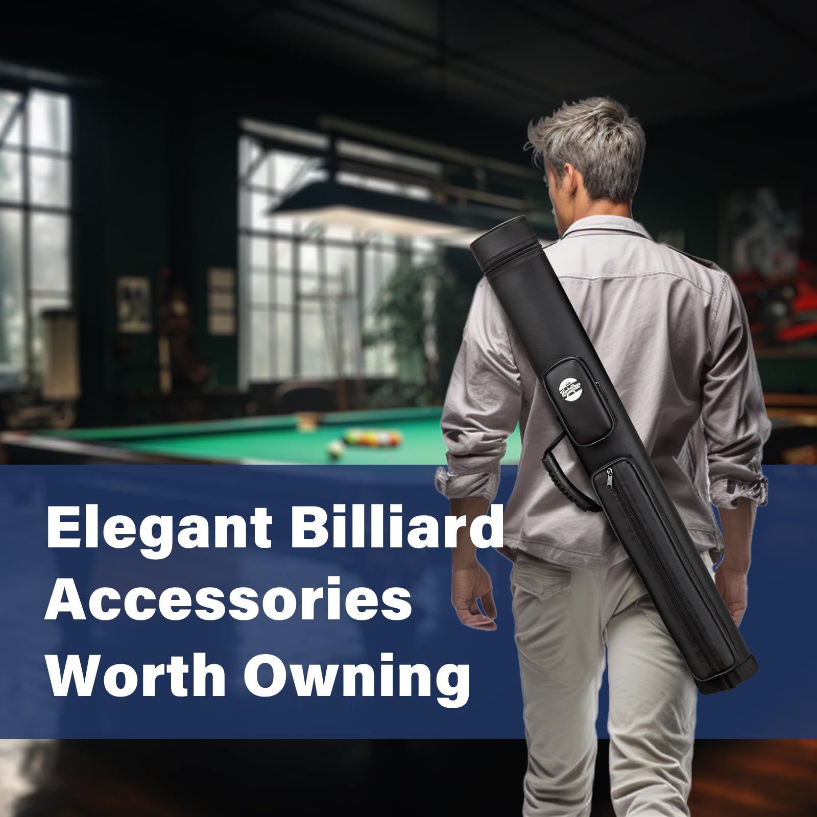 Trymaker Étui rigide pour queue de billard 2x2 (pas pour 3/4) - Sac rigide pour 2 bâtons - Accessoires de billard