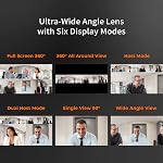 J5create 360 Degré Tout autour Rencontre Webcam - 1080P HD Caméra de conférence vidéo avec micro haute fidélité, USB-C | pour la vidéoconférence, cours en ligne (JVCU360)
