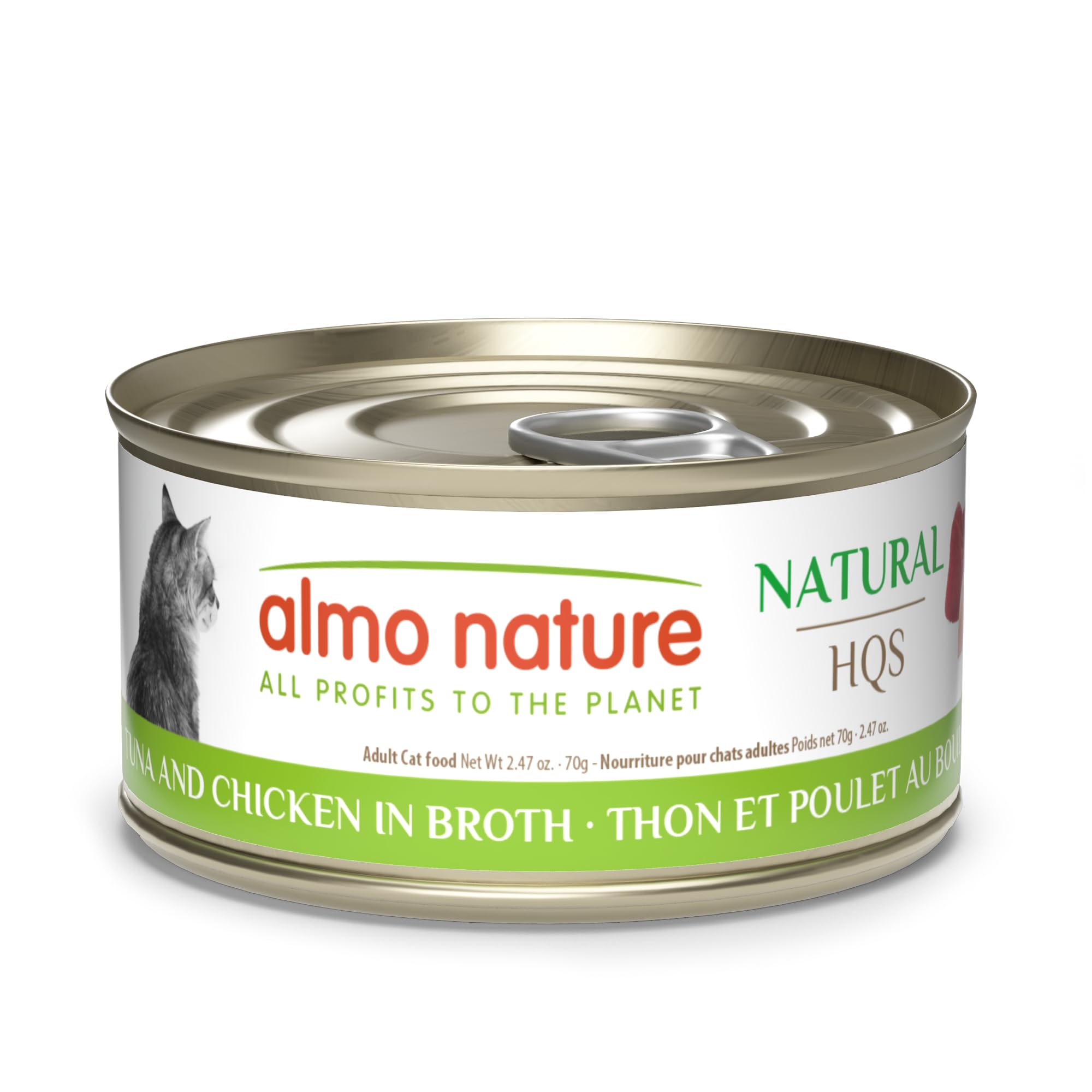 almo nature HQS Natural Wet Cat Food Tuna and Chicken in Broth, Grain-Free, 2.47 oz (Pack of 24)