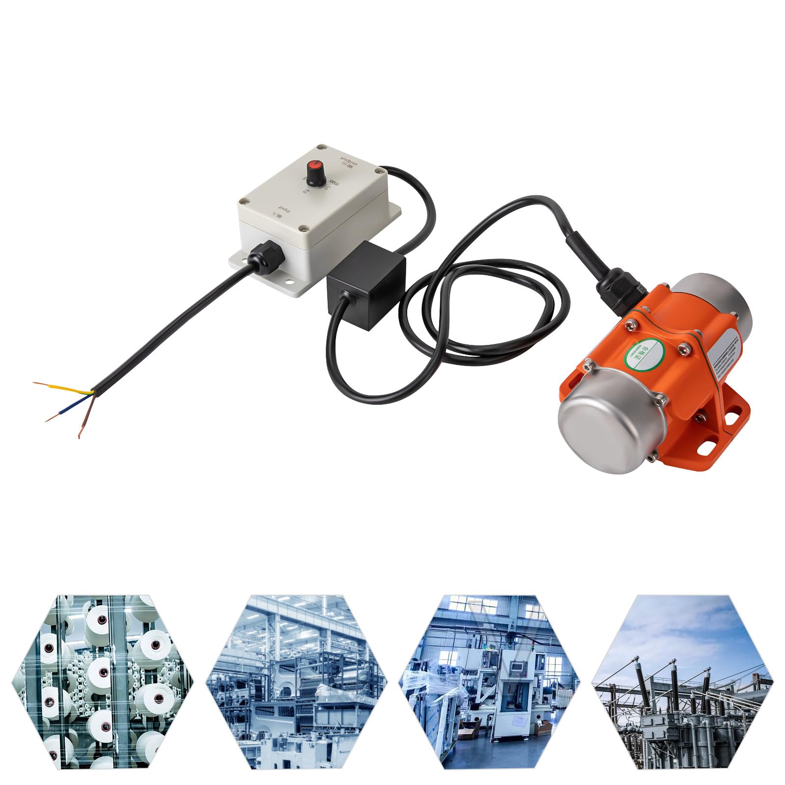 Vibrationsmotor, 30W 220V Betonrüttler mit Geschwindigkeitsregler, IP65 Rüttelsieb Elektrisch mit Drehzahlregler, 3000RPM Vibrationssieb für Gebäude Bergbau Metallurgie, 14.5 × 11 × 6.7cm