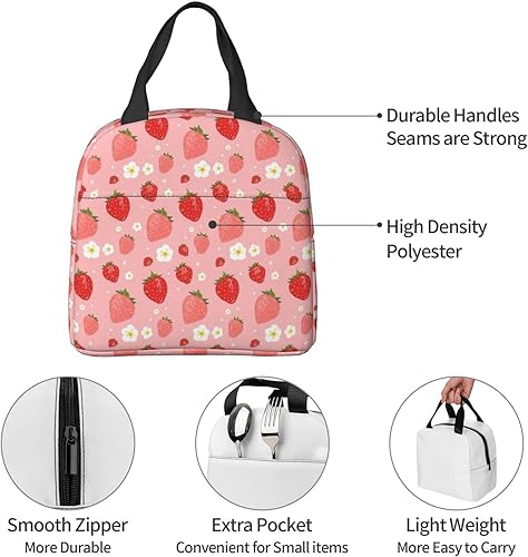 Miniatura 3 de Mariposas nocturnas de verano y jardín reutilizable aislada para mujeres y hombres impermeable lonchera térmica bolsa de almuerzo para el trabajo