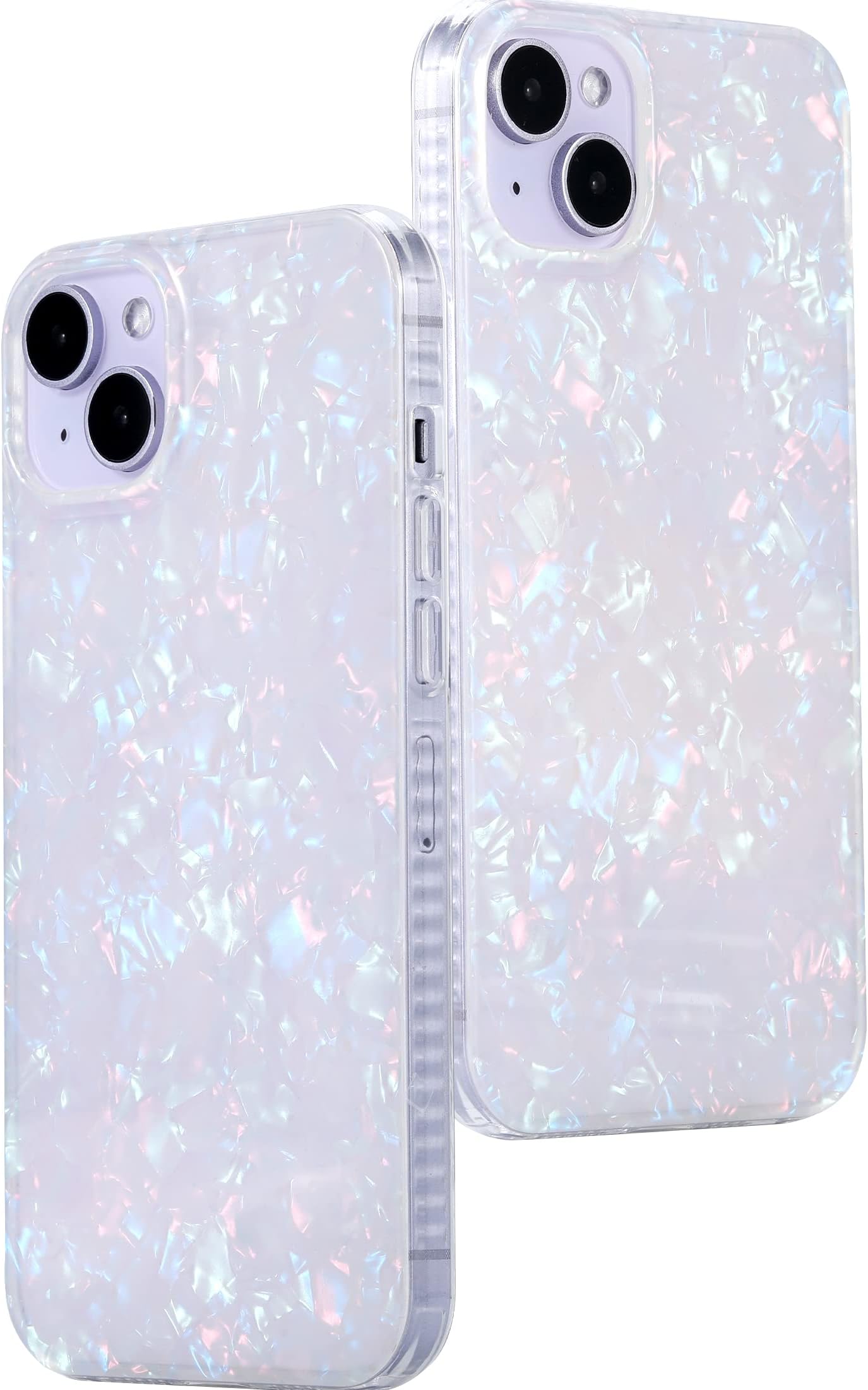 LONLI Hue White Pearl Tort Phone Case for iPhone 14 Pro Max Case | 360Ã‚° Shock-Absorbent Bumper, Cute, Unique, Aesthetic, Phone Cover, for Women and Girls