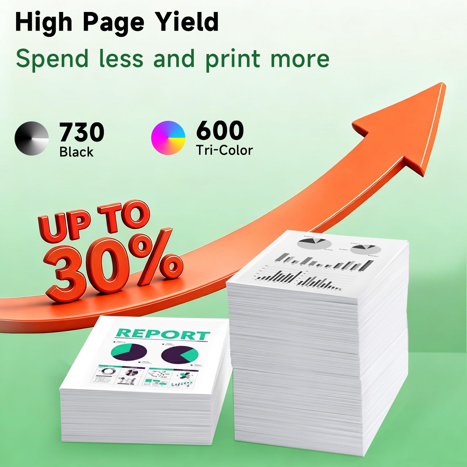 308XL Ink Cartridges High Yield Replacement for HP 308 Ink Cartridges Black and Colour for HP Envy 6120 6120e 6110e 6122e 6132e 6532e 6152e 6520e 6530e 6558e 6130e (2-pack) — view 3