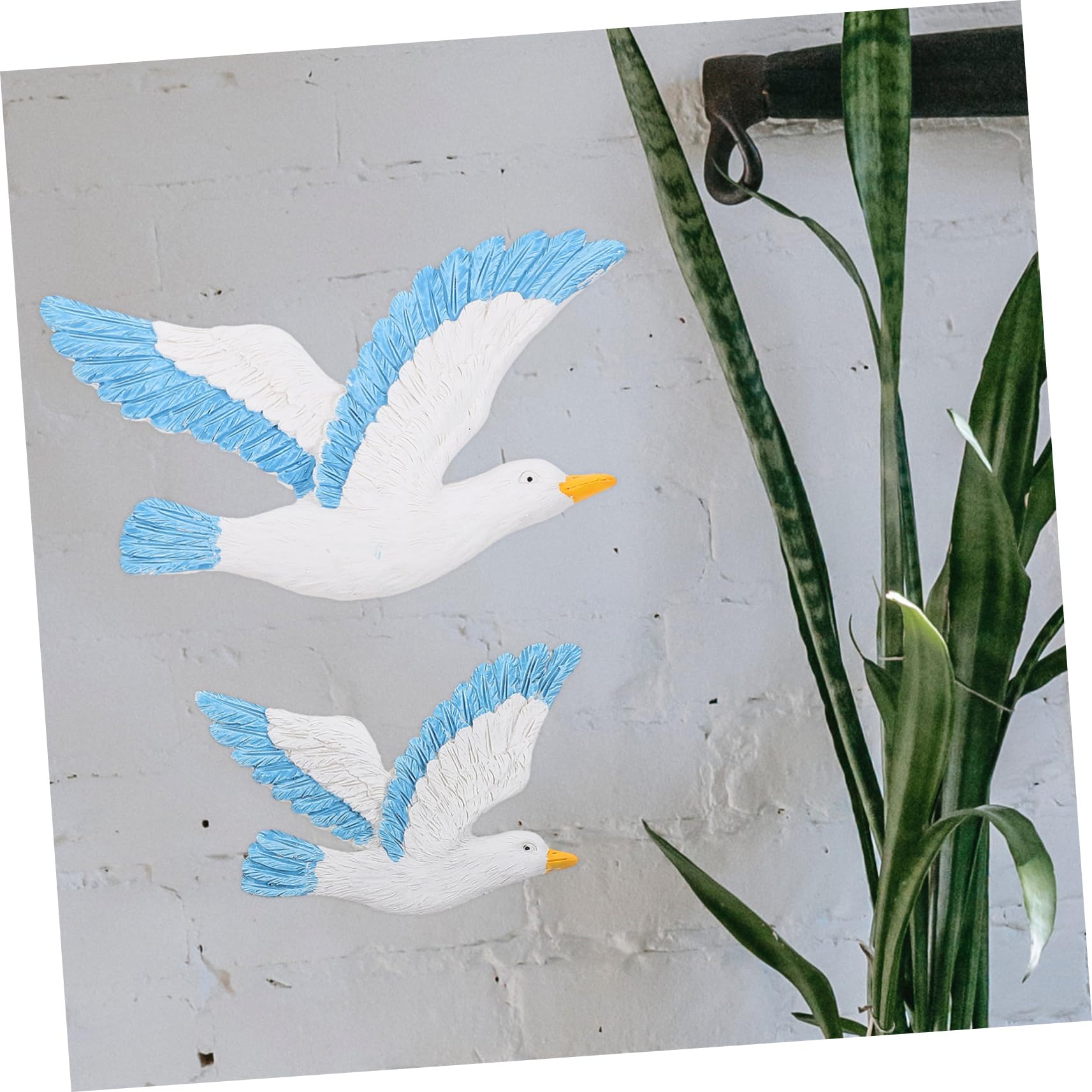 IMIKEYA Decorazione da Parete Gabbiani in Resina Blu, 3 Pezzi, Appesi, Tema Marino per Camera da Letto, Ornamenti Creativi per Casa