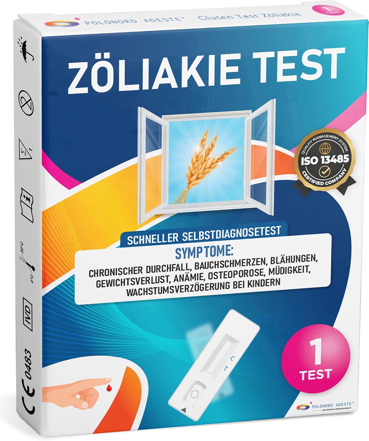 ADESTE Celiac Test - Quick Self Test. Gluten Intolerance Test for Adults and Children