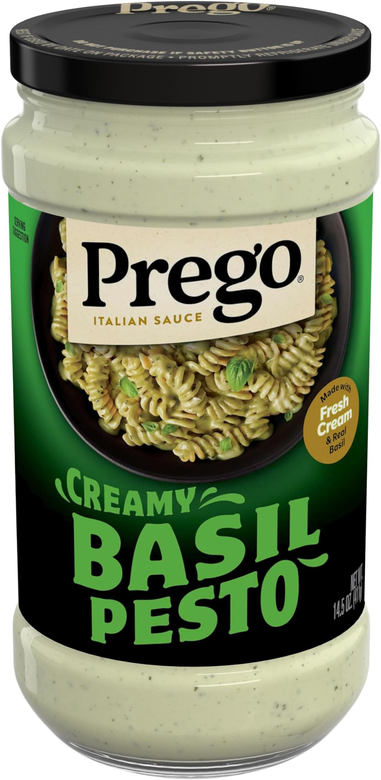Prego Creamy Basil Pesto Pasta Sauce, 14.5 oz Jar