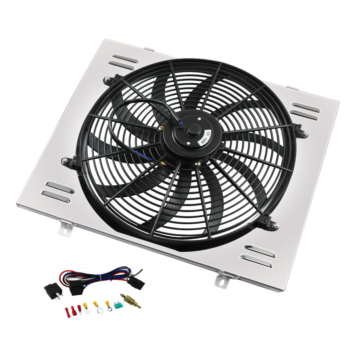 16'' Radiator Fan Shroud Compatible for 68-74 Chevy Nova/68-71 Chevelle/ 80-88 Monte Carlo SBC 3.8L-4.3L